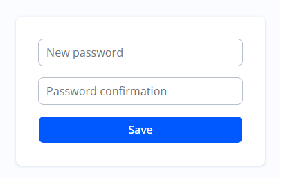 Form for creating a password