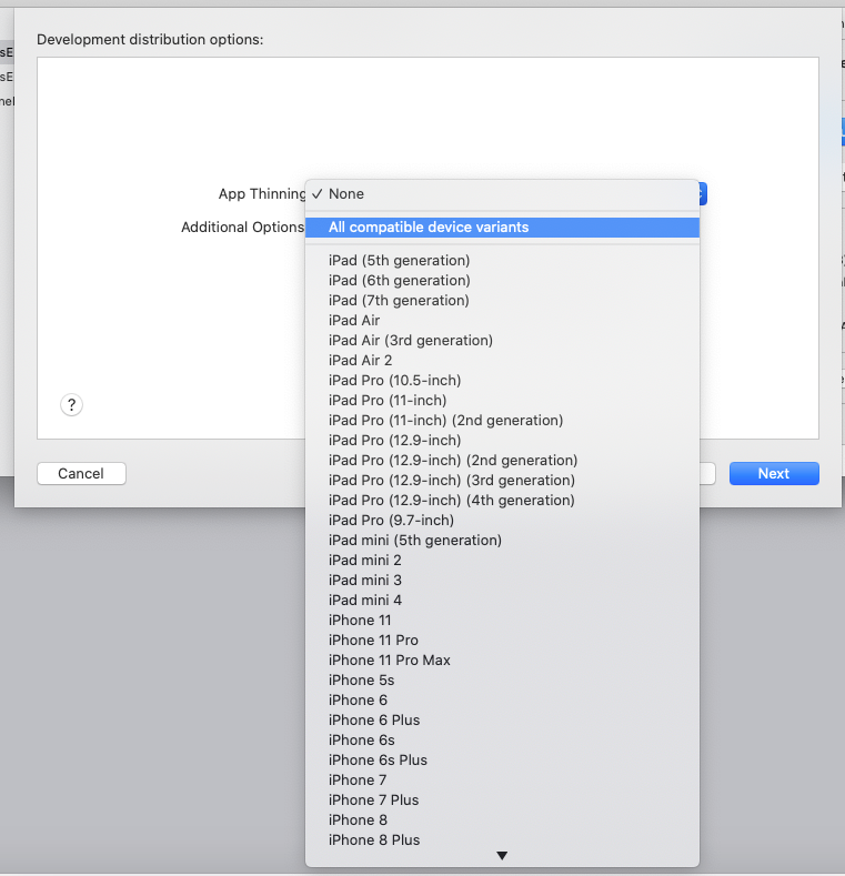 Development distribution options