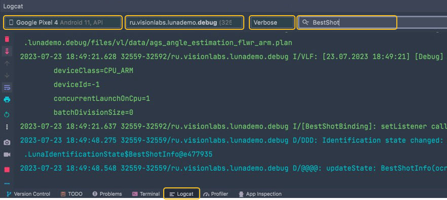 Android Studio Logcat