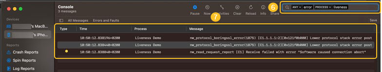 Logs for iOS device