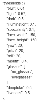 Face estimation thresholds