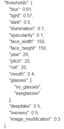 Face estimation thresholds