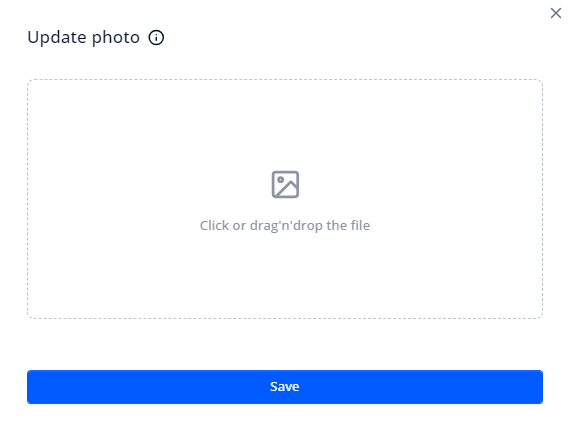 Form for updating a photo image on the page with face details.