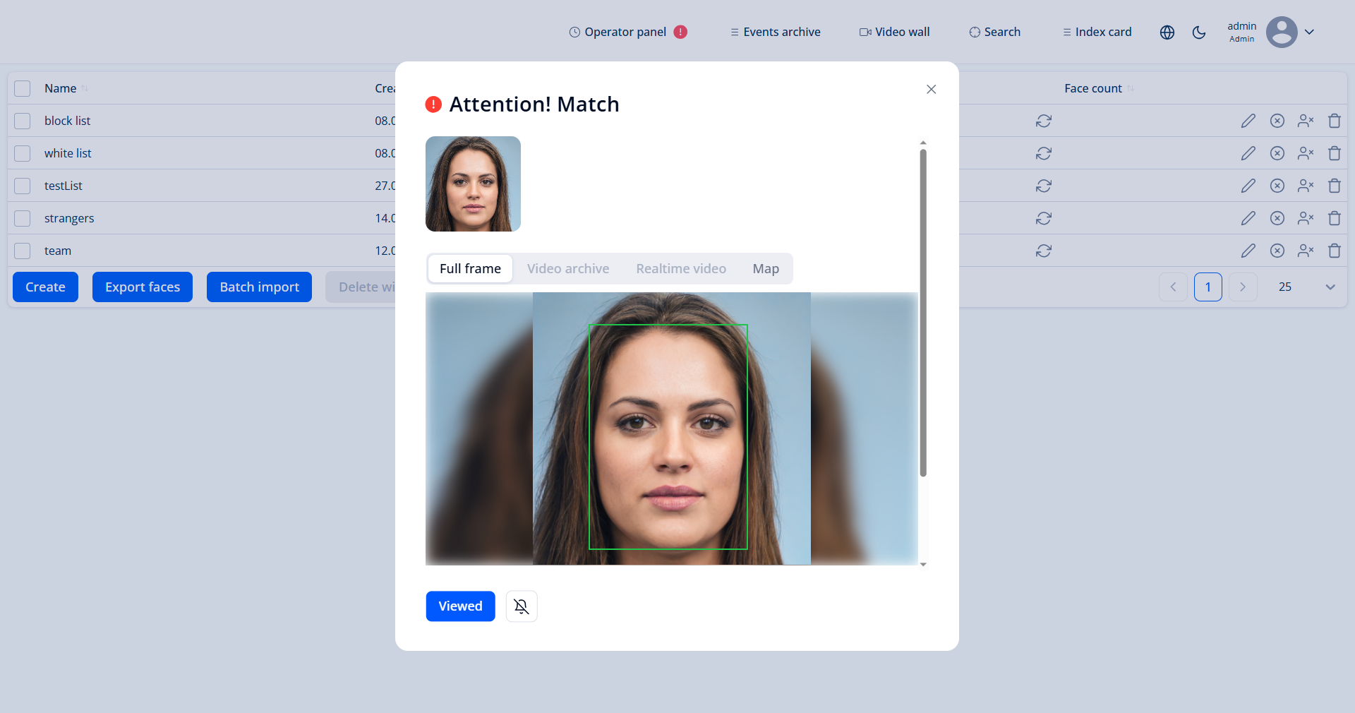 Notification about a new event in the 
