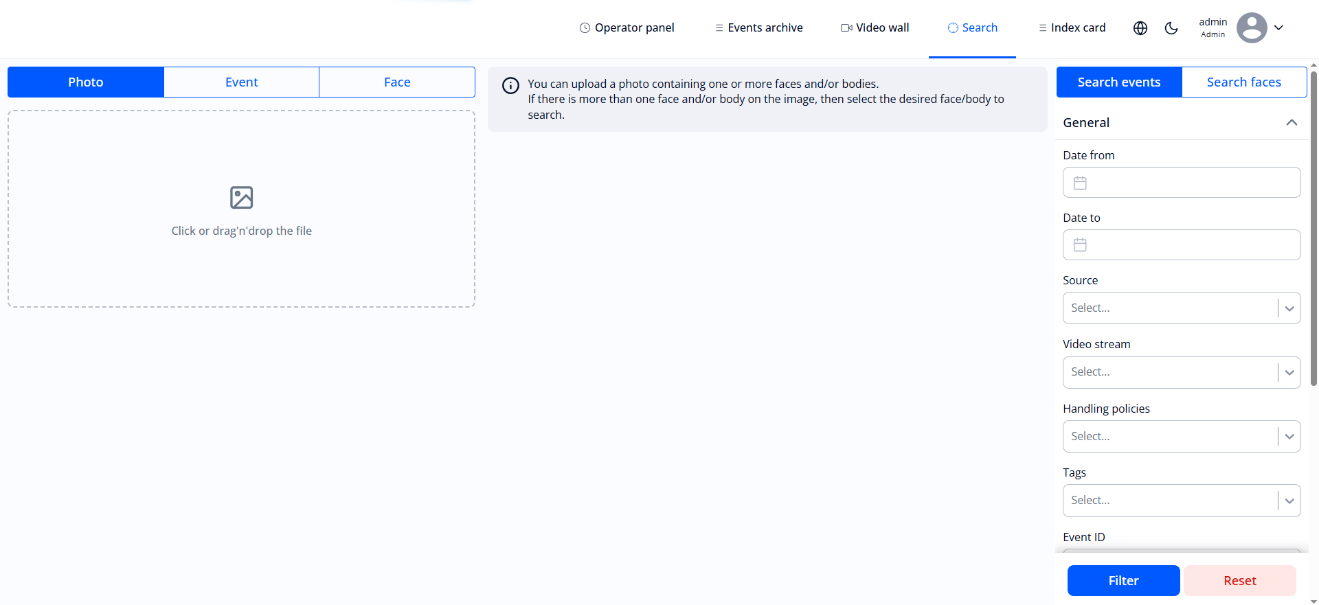 “Search” section