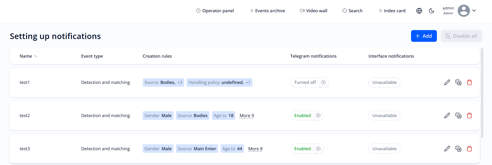 “Notifications” section