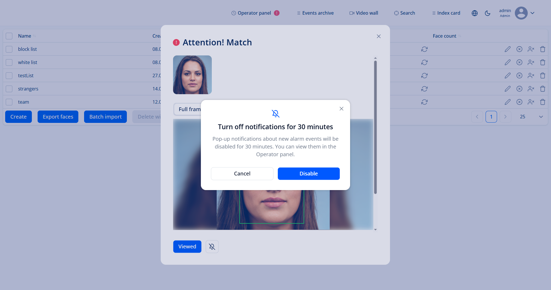 Disabling notifications about new events