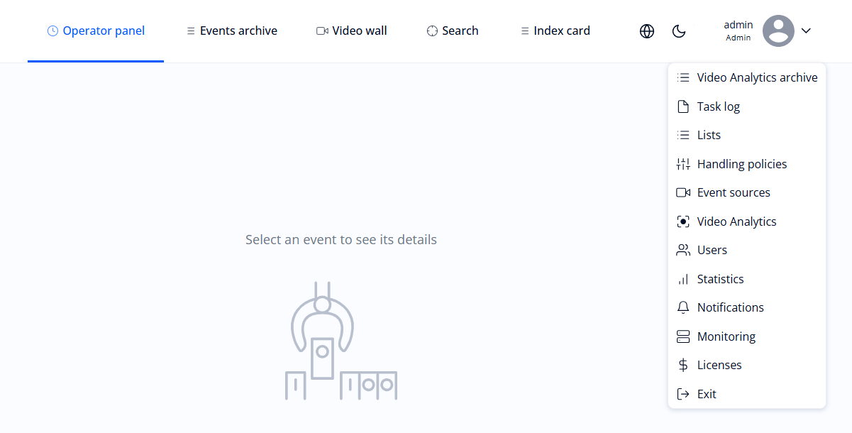 General view of the menu