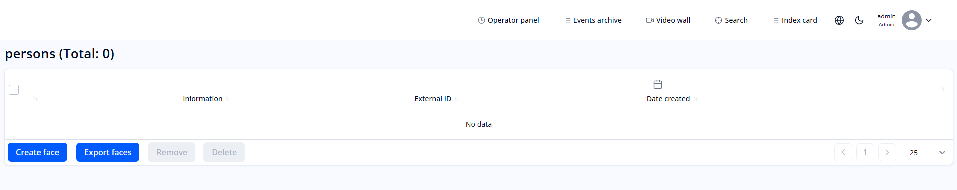 Empty form for editing the list
