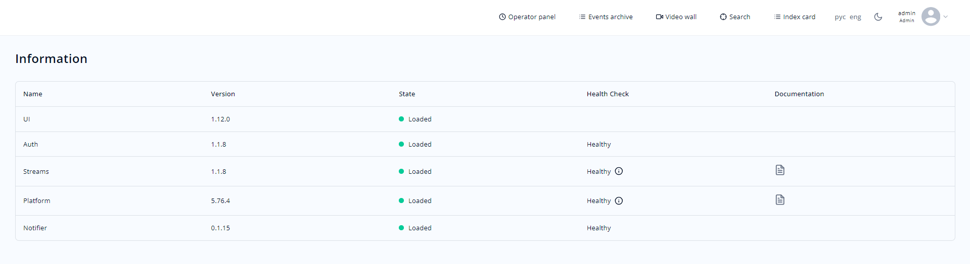 “Monitoring” section