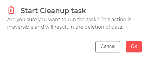 Confirmation of creating a “Deleting faces from the list” task