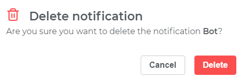 Confirmation of notification deletion