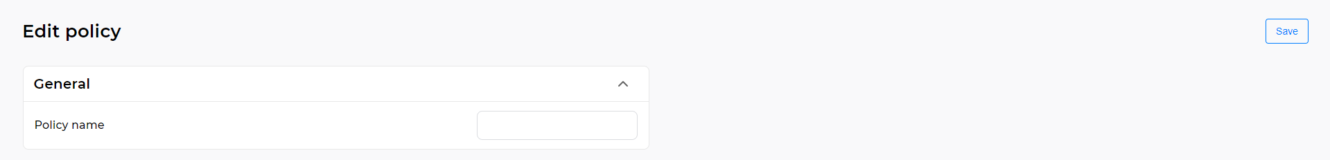 Form for dynamic policy editing 