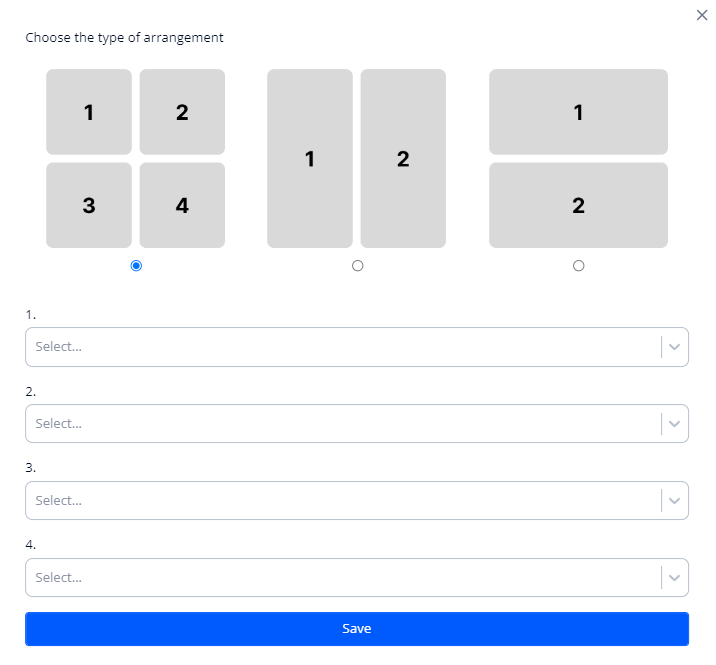 Video wall settings window