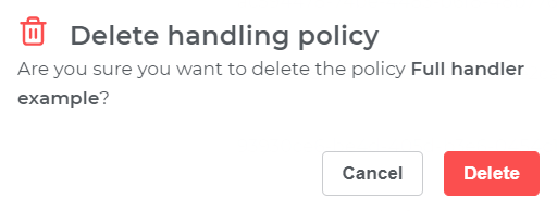 Policy deletion confirmation