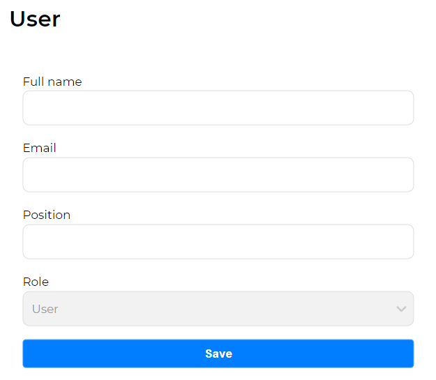 Form for adding a user