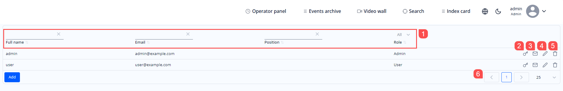 “Users” section