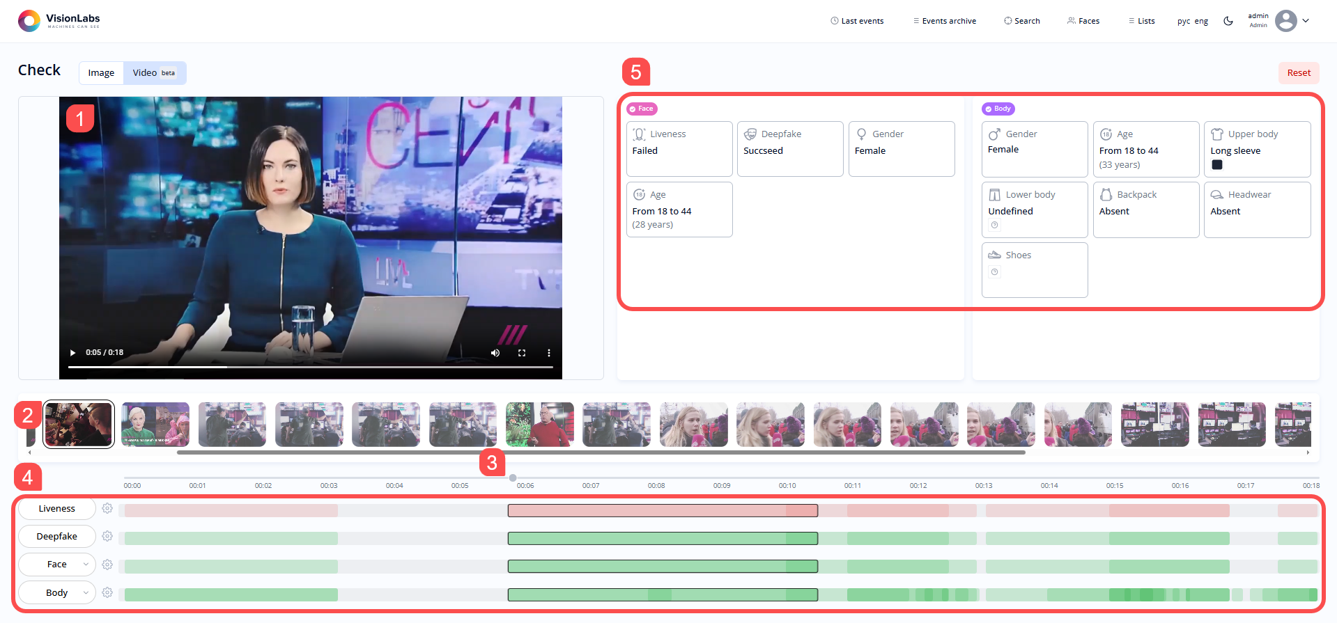 Video check results