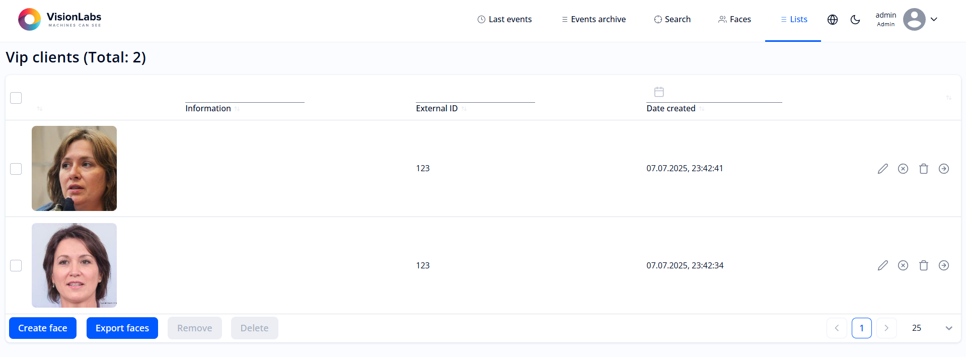 Form for list editing