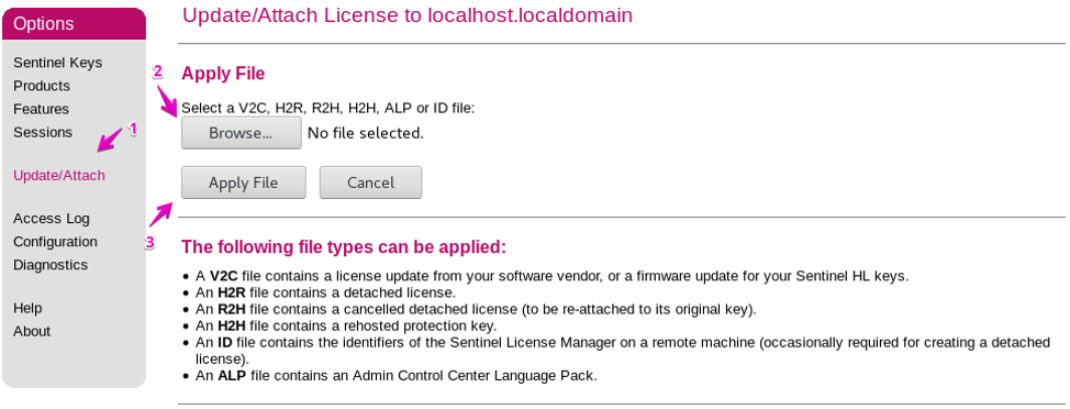 License file is added manually