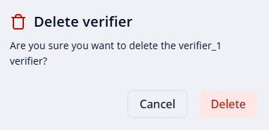 Verifier deletion confirmation