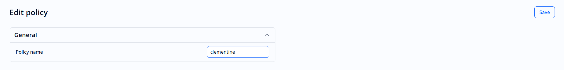 Form for dynamic policy editing 