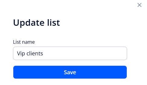 Form for editing the list name