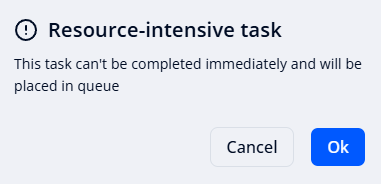 Confirmation of the creation of a cross-matching task