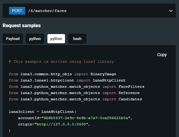 Luna3 library usage example