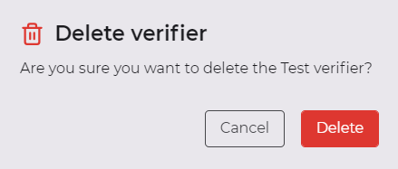 Verifier deletion confirmation