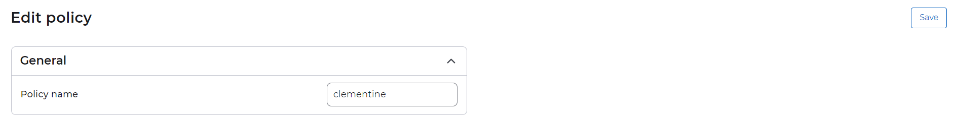 Form for dynamic policy editing 