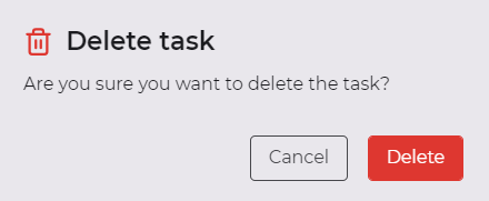 Confirmation of deletion of the task