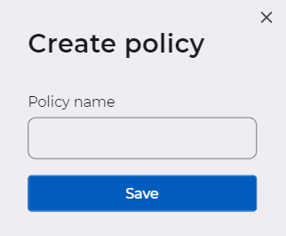 Form for creating dynamic policy