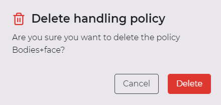 Policy deletion confirmation